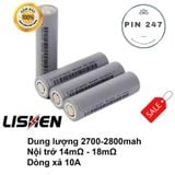  Phụ kiện Cell pin 18650 lishen xám 2700, 2800 mah xả 10A (hàng mới , chính hãng) _ Pin247 