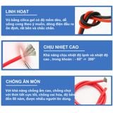  Dây điện 4 AWG 6 AWG 7 AWG 8 AWG 10 AWG 12 AWG vỏ silicon chống cháy chịu nhiệt cao chịu tải cao (1 mét) Pin247 