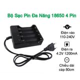  Bộ sạc pin đa năng 18650 2 pin - 4 pin 3.7-4.2V phích cắm tiện lợi có đèn báo đầy tự ngắt 