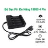  Bộ sạc pin đa năng 18650 2 pin - 4 pin 3.7-4.2V phích cắm tiện lợi có đèn báo đầy tự ngắt 