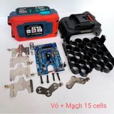  Vỏ Pin Makita Mẫu Mới 18v: 5/10/15  Cell 18650 - Chống Sốc - Led Báo Pin Bên Hông - Pin 247 