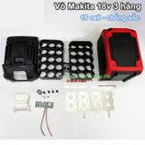  Vỏ pin Makita 5s 3P đóng 15 cell 18650, chống sốc có led bao pin,  kẽm & tem P247-106 