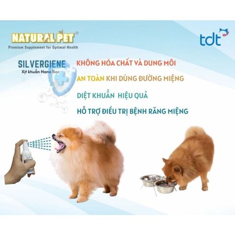  Xịt Nano Bạc Silvergiene cho chó mèo viêm da, nấm, Ghẻ 