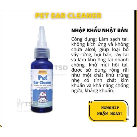  Nước rửa tai Pet Ear Cleaner 50ml cho Chó Mèo 