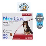  NexGard (Hộp 6 viên) - Viên nhai phòng & trị ve, rận, bọ chét, ghẻ demodex, sarcoptes dành cho Chó 