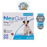  NexGard (Hộp 6 viên) - Viên nhai phòng & trị ve, rận, bọ chét, ghẻ demodex, sarcoptes dành cho Chó 