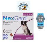  NexGard (Hộp 6 viên) - Viên nhai phòng & trị ve, rận, bọ chét, ghẻ demodex, sarcoptes dành cho Chó 