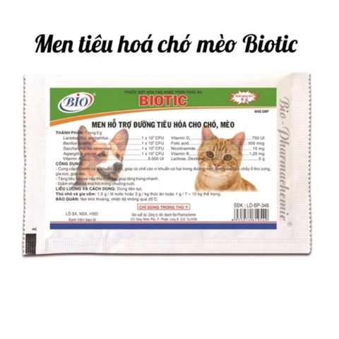  Men Biotic Hỗ Trợ Tiêu Hóa Cho Chó Mèo 