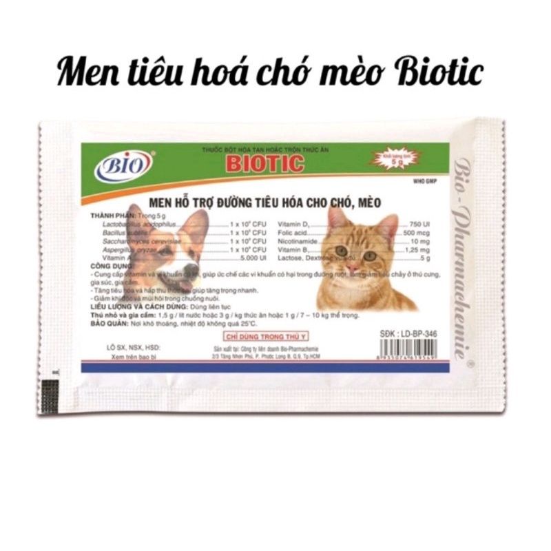  Men Biotic Hỗ Trợ Tiêu Hóa Cho Chó Mèo 