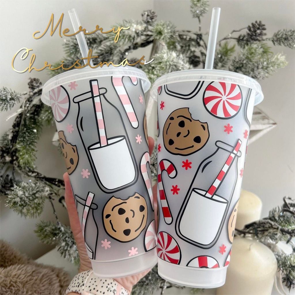  Ly In 3D Nổi Hoạ Tiết Giáng Sinh 2024 