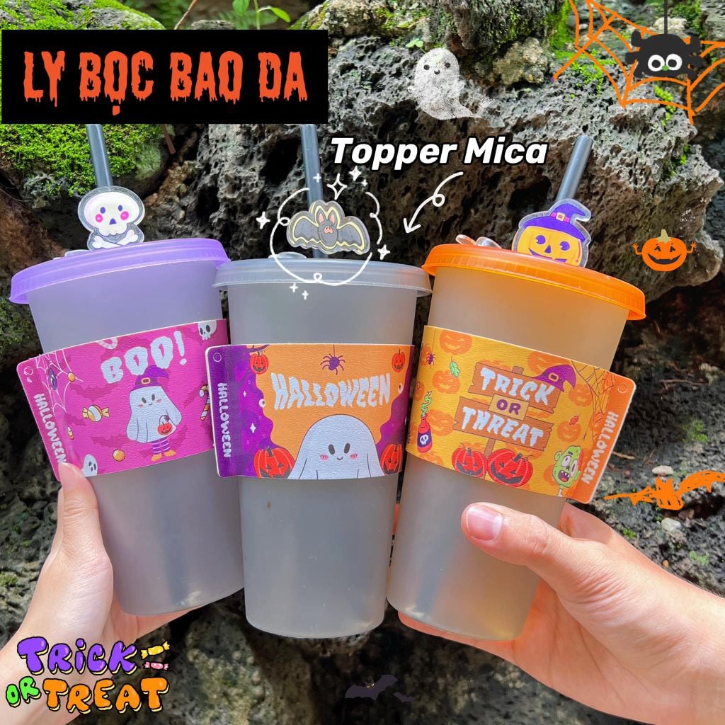  Ly Bọc Bao Da Hoạ Tiết Halloween 