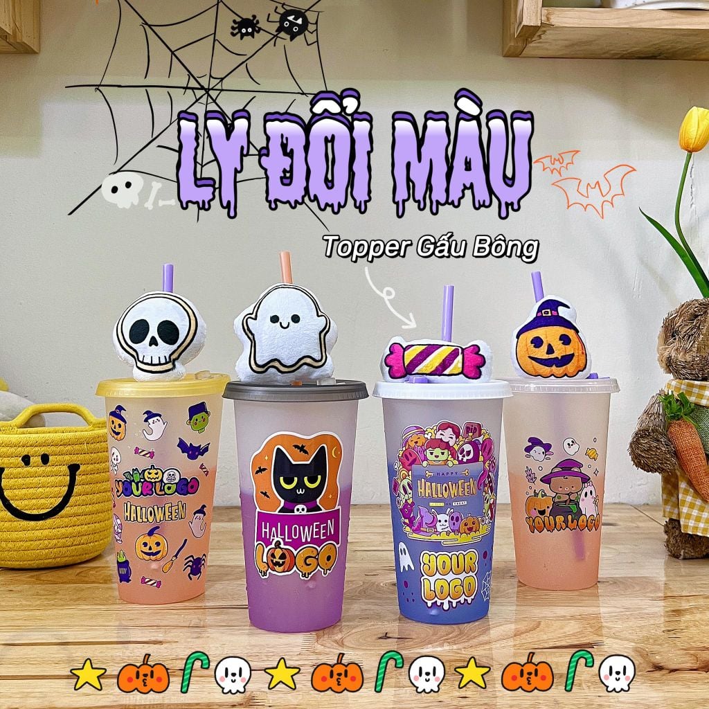  Ly In 3D Nổi Hoạ Tiết Halloween ( Part 1) 