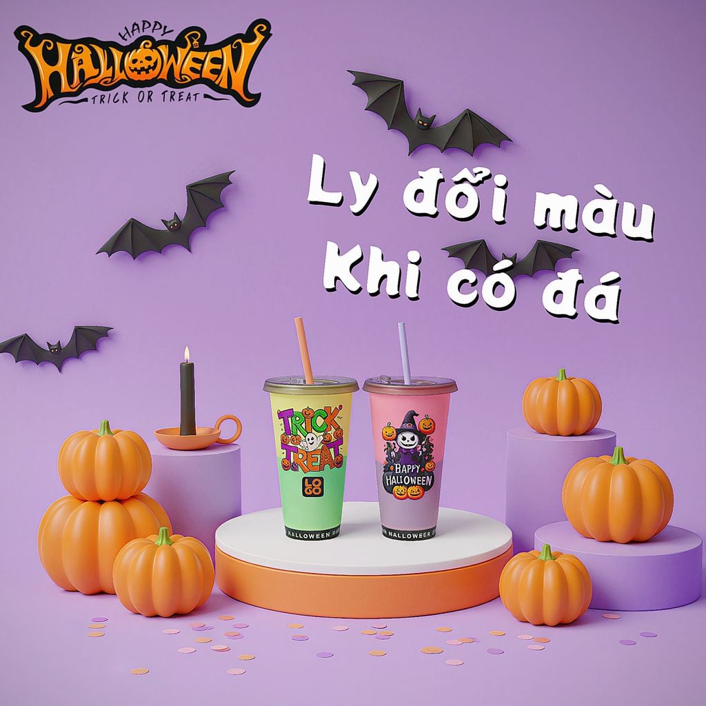  Ly In 3D Nổi Hoạ Tiết Halloween 2025 