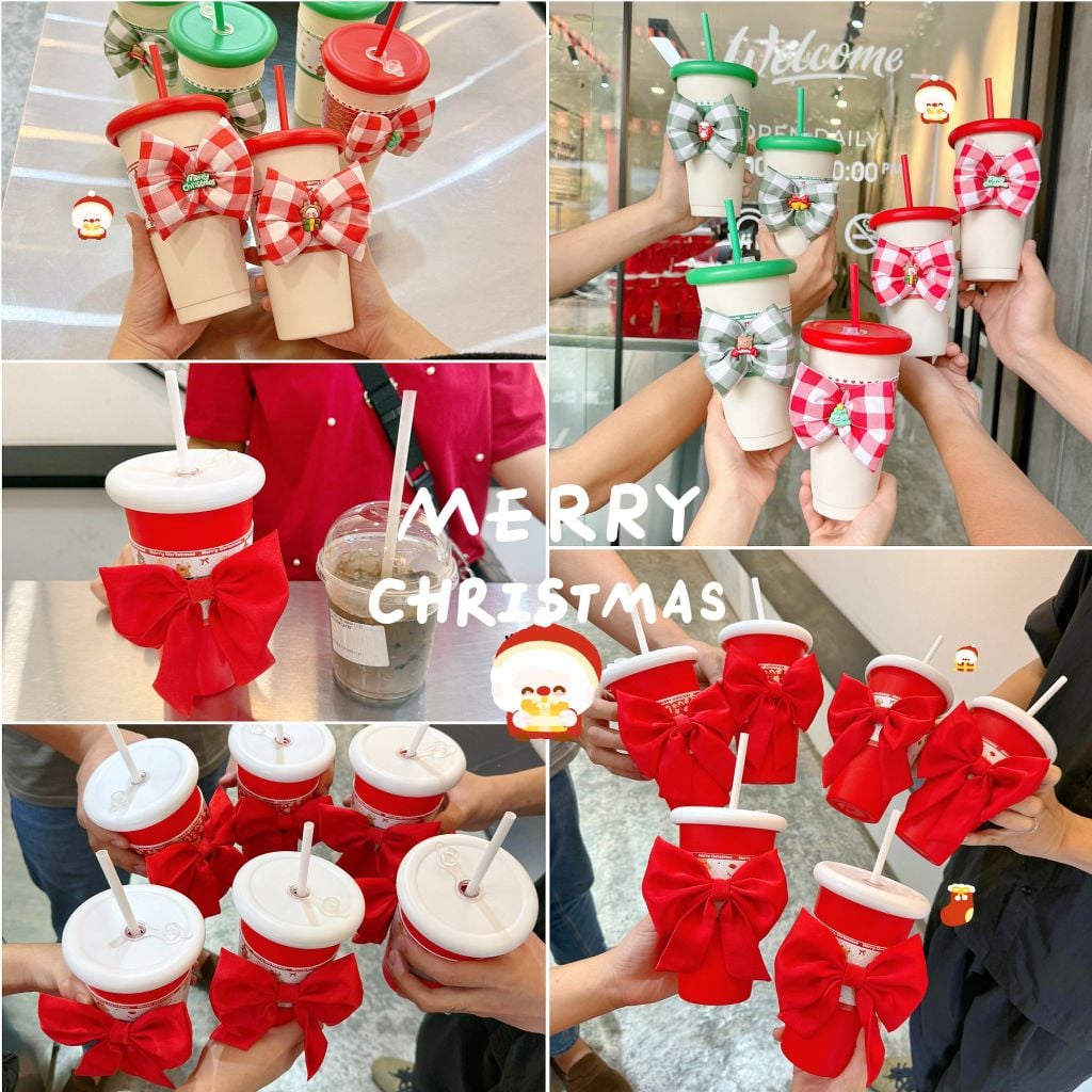  Ly Bọc Bao Da Nơ Hoạ Tiết Giáng Sinh 2025 