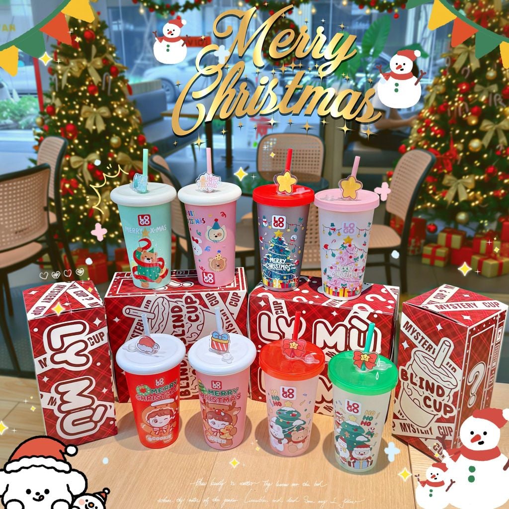  Ly In 3D Nổi Hoạ Tiết Giáng Sinh 2025 