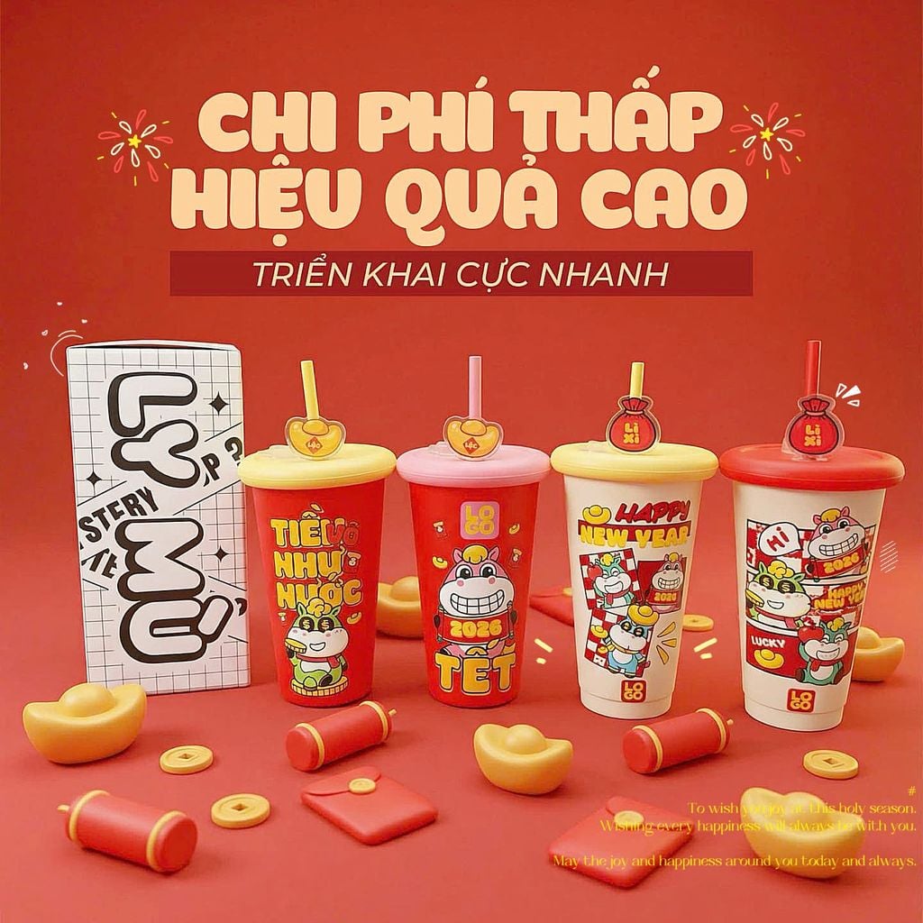  Ly In 3D Nổi Hoạ Tiết Tết 2026 