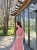  Áo dài bi hồng đỗ 