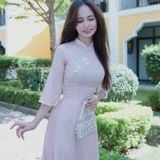 Áo dài Hồng Pastel Lụa Galaxy thiết kế xinh 