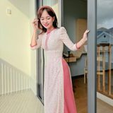  Áo dài Nhí Gạch Cổ Bèo xinh xắn 