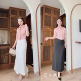  Chân váy chữ A siêu dài hai lớp tặng kèm hoa dây thắt lưng TK Ánh Ngọc - CV03 