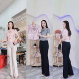  Áo kiểu nữ cổ sen họa tiết kẻ Tuytsi TK Ánh Ngọc - A01 