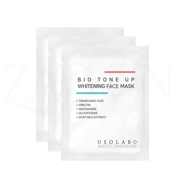 Combo 3 Usolab Bio Tone up whitening face mask giúp sáng da cải thiện sắc tố 5ml