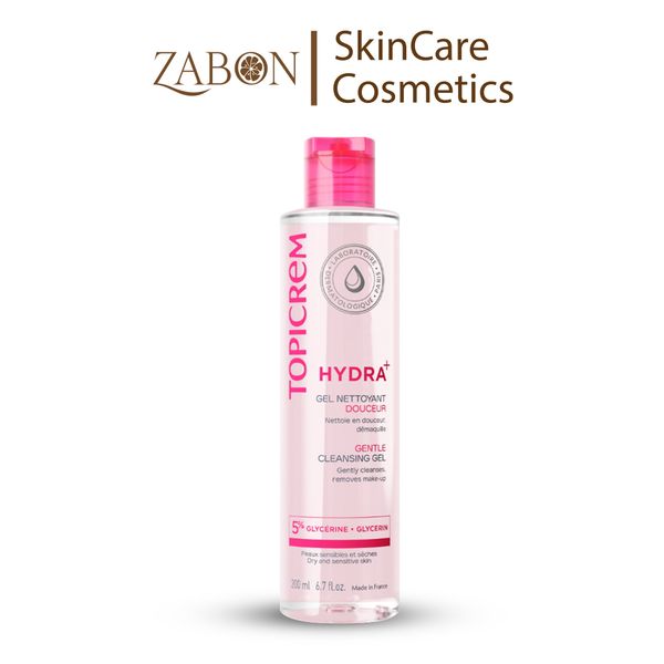 Gel rửa mặt Topicrem HYDRA+ Gentle Cleansing Gel không chứa xà phòng dành cho da khô và nhạy cảm 200ml