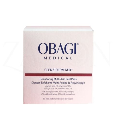 Miếng tẩy tế bào chết Obagi Clenziderm M.D. Resurfacing Multi-Acid Peel Pads