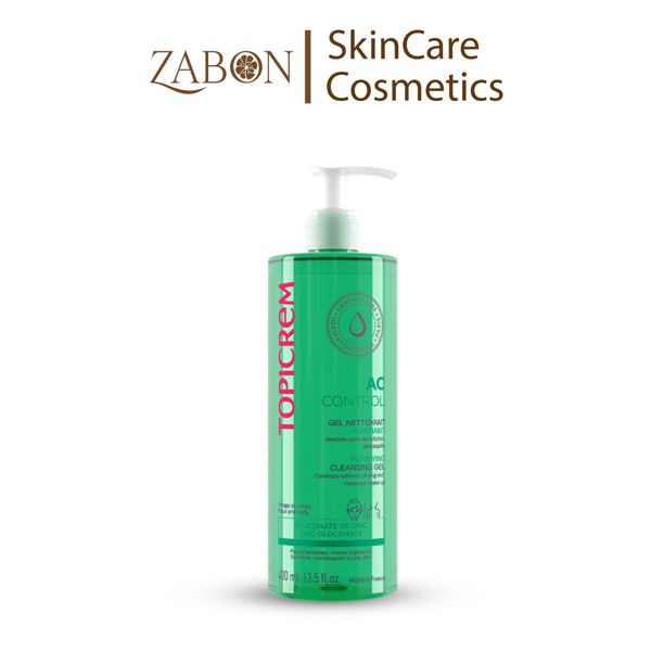 Gel rửa mặt Topicrem AC CONTROL Purifying Cleansing Gel - Rửa mặt nhẹ nhàng, không chứa xà phòng 400ml