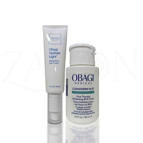 Combo Kem dưỡng ẩm Obagi Medical Hydrate Light Weightless Gel Cream 50ml & Toner BHA giúp giảm mụn 148ml