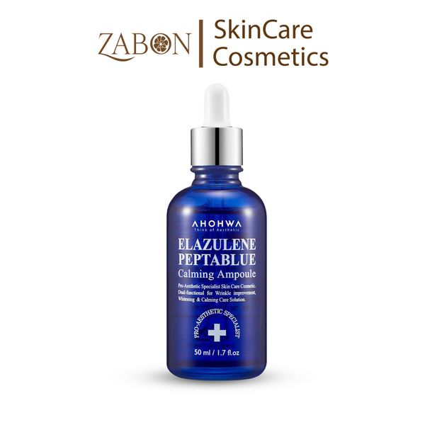 Tinh chất phục hồi, trẻ hóa tế bào sinh học Ahohwa Elazulene Peptablue Calming Ampoule 50ml