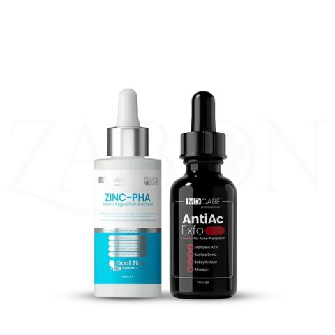 Combo Serum MD CARE ZINC PHA Sebum Regulation Complex và MD CARE AntiAc Exfo 30ml