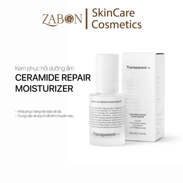 Kem TRANSPARENT CERAMIDE REPAIR MOISTURIZER phục hồi, dưỡng ẩm 30ml