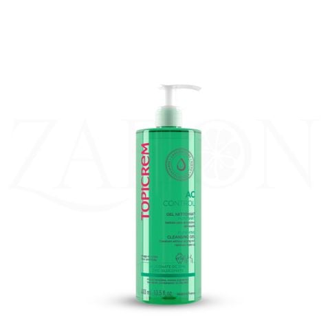Gel rửa mặt Topicrem AC CONTROL Purifying Cleansing Gel - Rửa mặt nhẹ nhàng, không chứa xà phòng 400ml