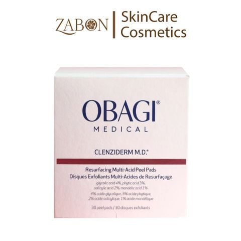Miếng tẩy tế bào chết Obagi Clenziderm M.D. Resurfacing Multi-Acid Peel Pads