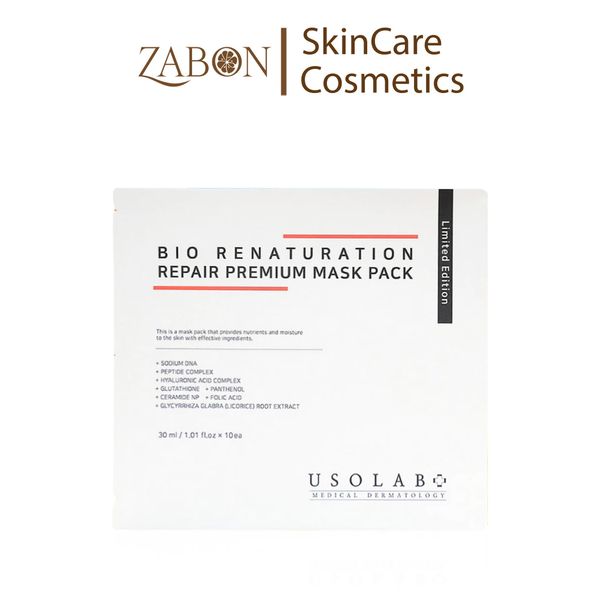 Mặt nạ tế bào gốc USOLAB Bio Renaturation Repair Premium Mask Pack phục hồi, cấp ẩm, tăng cường hàng rào bảo vệ da