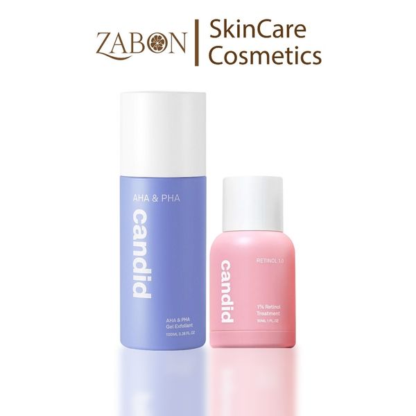 Bộ đôi hỗ trợ cải thiện da toàn diện Candid Retinol 1.0% 30ml & Hoạt chất AHA 100ml