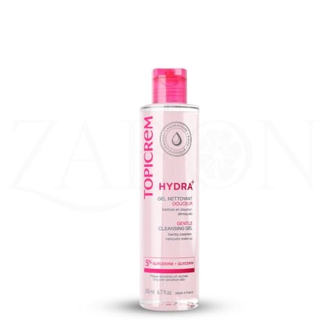 Gel rửa mặt Topicrem HYDRA+ Gentle Cleansing Gel không chứa xà phòng dành cho da khô và nhạy cảm 200ml