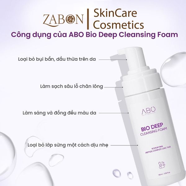 Sữa rửa mặt ABO Bio Deep Cleansing Foam giúp làm sạch sâu, cấp ẩm dịu da 150ml