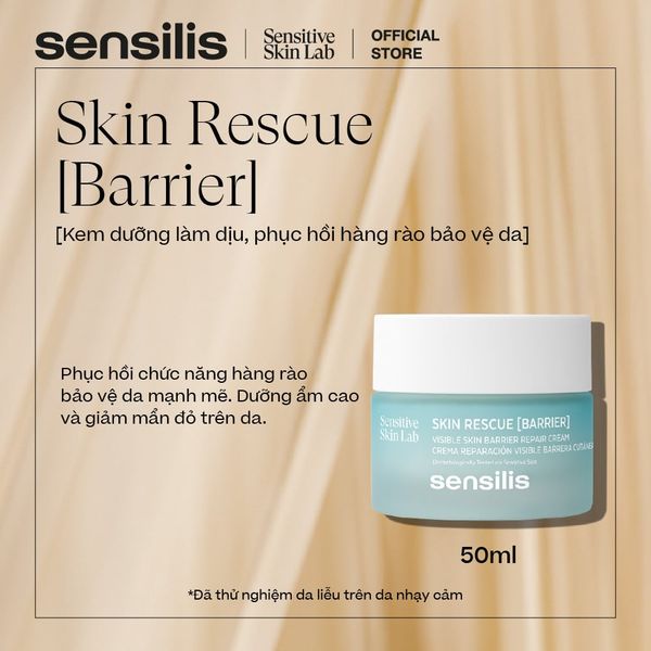 Kem dưỡng Sensilis Skin Rescue [Barrier] làm dịu, phục hồi hàng rào bảo vệ da 50ml