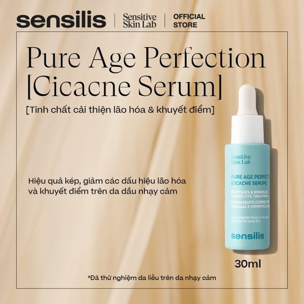 Tinh chất Sensilis Pure Age Perfection [Cicakn Serum] cải thiện nếp nhăn và khuyết điểm 30ml
