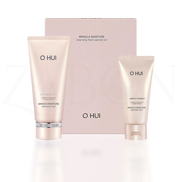 Bộ sữa rửa mặt dưỡng ẩm OHUI Miracle Moisture Cleansing Foam 200ml + 100ml