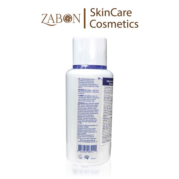 Nước hoa hồng không cồn cân bằng PH chiết xuất cây phỉ & lô hội Obagi Nu-Derm #2 200ml