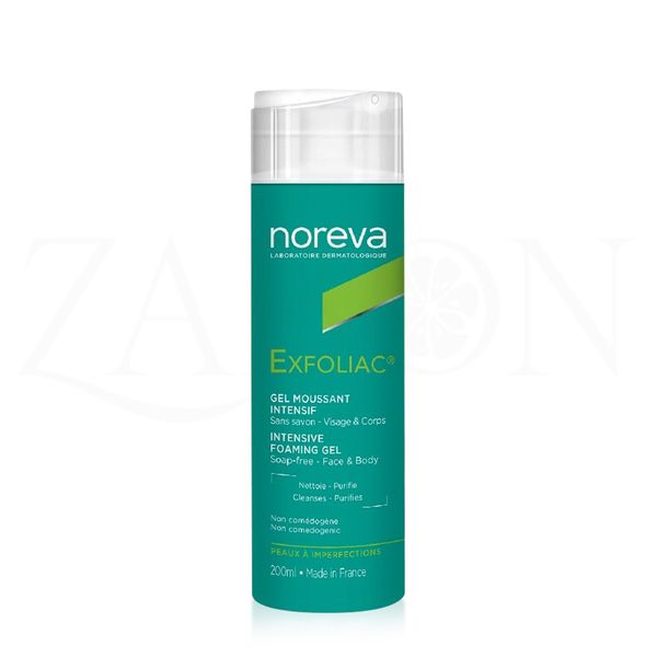 Gel rửa mặt Noreva Exfoliac Intensive Foaming hỗ trợ làm sâu dịu nhẹ cho da dầu mụn 200ml