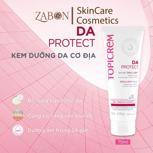 Kem dưỡng Topicrem DA PROTECT Emollient Balm giúp làm êm dịu da dành cho da khô và da cơ địa 75ml