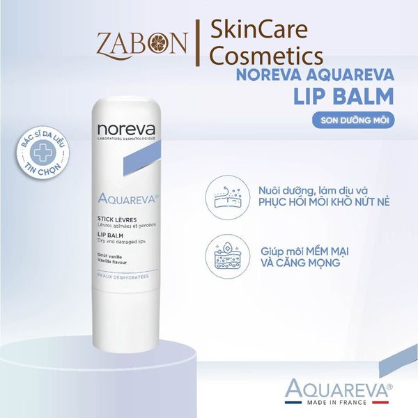 Son dưỡng môi Noreva Aquareva Lip Balm mềm mại và căng mộng tự nhiên 4g