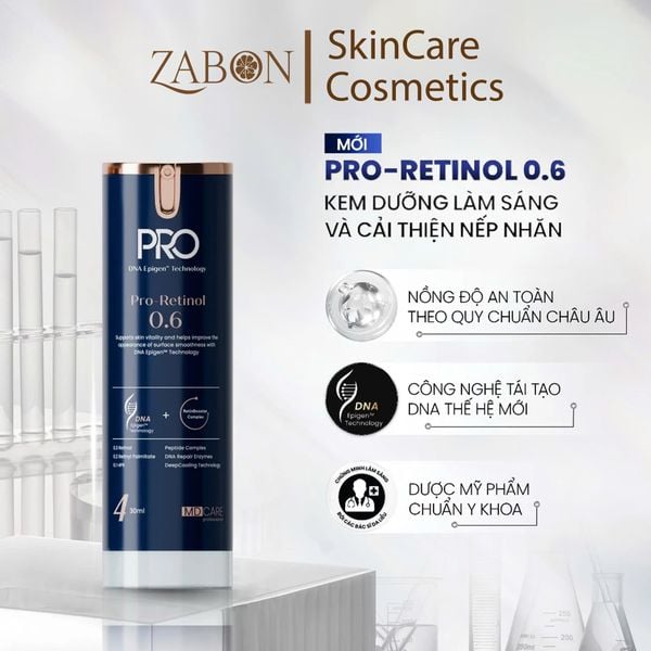 Kem dưỡng MD CARE PRO-RETINOL 0.6 làm sáng và cải thiện nếp nhăn 30ml