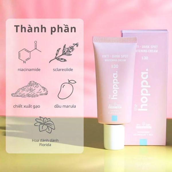 Kem dưỡng The Hoppa Anti-Dark Spot & Whitening Cream SPF30 chống nắng sáng da & mờ vết thâm 50ml