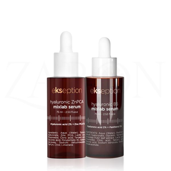 Bộ đôi Serum Ekseption Hyaluronic B5 mixlab & Ekseption Hyaluronic ZnPCA  dưỡng ẩm, giúp kiềm dầu, phục hồi da 75ml