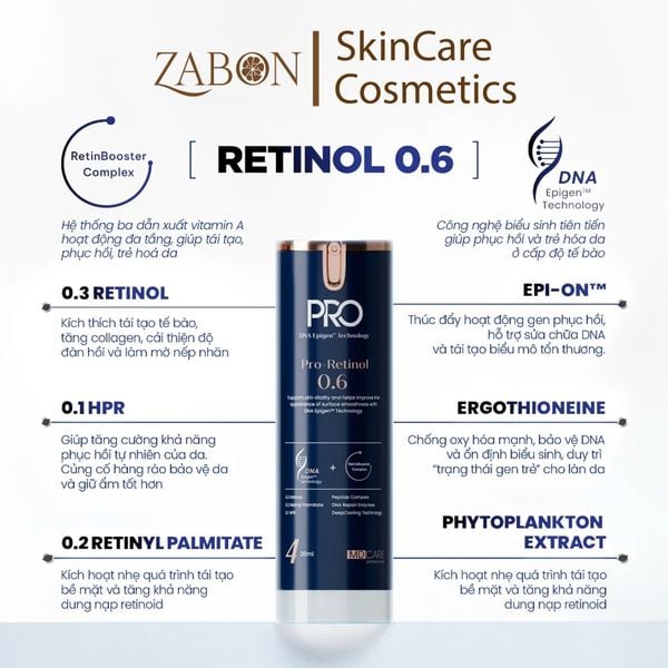 Kem dưỡng MD CARE PRO-RETINOL 0.6 làm sáng và cải thiện nếp nhăn 30ml
